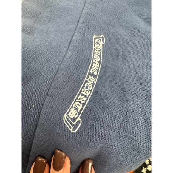 Men's Chrome Hearts Blue Embroidered Zip Front Hoodie Size XXL - Picture 8 of 14